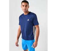 adidas Workout Essentials Base 3-Stripes Short Sleeve T-Shirt Dark Blue White - M
