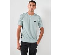 adidas Mens Training Workout Essentials Base 3-Stripe T-Shirt, Green, Size L, Men Green