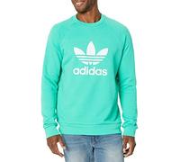 adidas Originals Men's Adicolor Classics Trefoil Crewneck Sweatshirt, Green/White, Medium