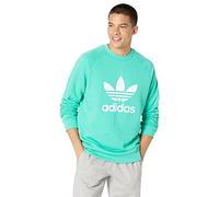 adidas Mens Trefoil Crew Neck Sweatshirt Casual - Black, Green/White, S