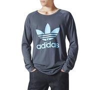 adidas Men's Trefoil Tech Raglan Long Sleeve T-Shirt, Men, T-Shirt, Trefoil Tech Raglan Longsleeve, Utility Blue, Large