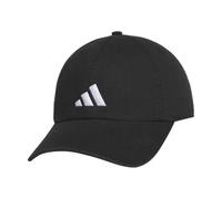 adidas Men's Ultimate Hat Relaxed Crown Adjustable Fit Strapback Cotton Baseball Cap, Black/White, One Size, Black/White, One Size