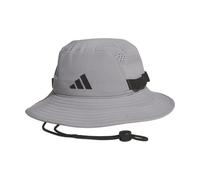 adidas Victory Bucket Hat outdoors and sideline wide brim style for sun protection, Grey/Black/5.0, S-M