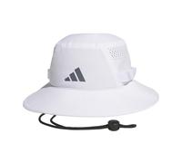 adidas Victory Bucket Hat outdoors and sideline wide brim style for sun protection, White/Onix Grey/Black/5.0, S-M