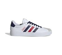 adidas Men's VL Court 3.0 Shoes, Cloud White/Navy Blue/Better Scarlet, 8.5 UK