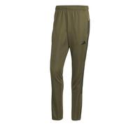 adidas Men's Workout Essentials All-Set 3-Stripes Knit Pant, Olive strata/Black, L