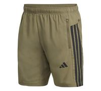 adidas Men's Workout Essentials Base 3 Stripes Woven Short 9 Inches Shorts, Olive Strata/Black, M