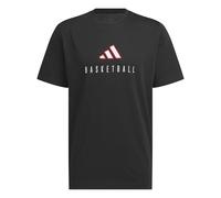 adidas Men's Worldwide Hoops Logo Performance Graphic TEE, Black/White, L