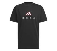 adidas Men's Worldwide Hoops Logo Performance Graphic TEE, Black/White, S