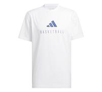 adidas Men's Worldwide Hoops Logo Performance Graphic TEE, White, L