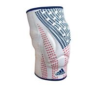 adidas Men's Wrestling Reversible Knee Pad (Small, White/Flag)