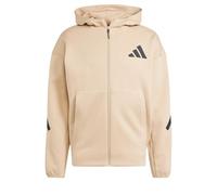 adidas Men's Z.n.e. Full-Zip Hooded Track Jacket Sweatshirt, Magic Beige, L, Magic Beige, L