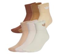 Adidas Mid Ankle Socks 6 Pack Unisex Trefoil Logo Cushioned Multi Colour New