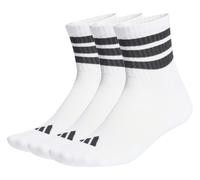 adidas Unisex 3 STRIPES CUSHIONED SPORTSWEAR MID CUT SOCKS 3 PAIR PACK, white/black/black, 10.5-12.5