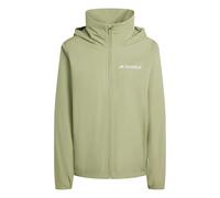 adidas Women's Terrex Multi Essentials 2 Layer Rain Jacket, tent green, XS