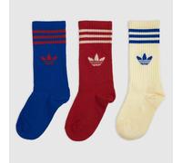 adidas Multi Kids Stripe Crew Socks 3PK UK 2-3.5