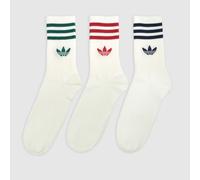adidas Multi Org Stripe Crew Sock 3PK UK 6.5-8