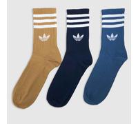 adidas Multi Org Stripe Crew Socks 3PK UK 6.5-8