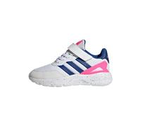ADIDAS Nebzed Elastic Lace Top Strap Shoes Non Football, Cloud White/Royal Blue/Lucid Pink, 3 UK Child