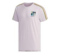 adidas neo M Cs Skt Tee 2 Contrasting Colors Stripe Skateboard Printing Short Sleeve Purple Pink FK9914 M