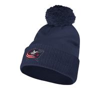 adidas NHL Cuffed Pom Hat - NHL Teams, Columbus Blue Jackets, Dark Blue, One Size