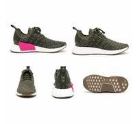 Adidas NMD_R2 Primeknit Green Running Shoes, Size 37 1/3, New