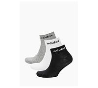 Adidas, Non-Cushioned Ankle Socks, Socks, Black/White/Mgreyh, L, Unisex-Adult