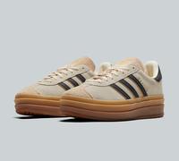 adidas OG Gazelle Bold Suede Trainers - All Sizes - Beige/Navy/Gum (JQ5126)