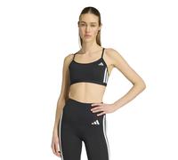 adidas Women's Optime Essentials 3-Stripes Light Support Sports Bra - Black/White - Size: Large