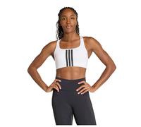adidas Optime Workout 3-Stripes Sports Bra White Black - M