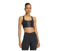 Adidas Optime Workout 3 Stripes Medium Impact Sports Bra Black M Woman