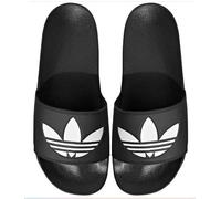 ADIDAS ORIGINAL ADILETTE LITE MULES SLIDERS BLACK WITH WHITE TREFOIL LOGO SIZE 8