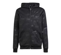 adidas Original Embossed Polar Fleece Full-Zip Hoodie 'Black' IJ6427 XXXL