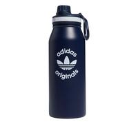 adidas Originals 1 Liter (32 oz) Metal Water Bottle, Hot/Cold Double-Walled Insulated 18/8 Stainless Steel, Night Indigo/White, One Size