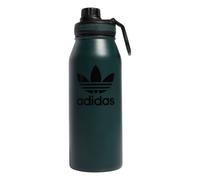 adidas Originals 1 Liter (32 oz) Metal Water Bottle, Hot/Cold Double-Walled Insulated 18/8 Stainless Steel, Mineral Green/Black, One Size