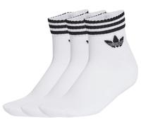 adidas Originals Women's 3 Stripe Ankle Socks 3 Pack - White, White, Size S, Women White