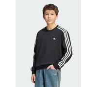 adidas Originals 3-STRIPES LOOSE CREW Sweatshirt, Black, Size 9-10 Years Black