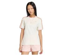 Adidas Originals 3 Stripes Short Sleeve T-shirt Beige S Woman