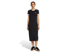 Adidas Originals 3 Stripes Slim Short Sleeve Long Dress Black S Woman