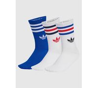 adidas Socks 3-Stripes Crew Socks 3 Pairs in White S