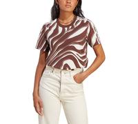 Adidas Originals Abstract Allover Animal Print Short Sleeve T-shirt Beige XS Women