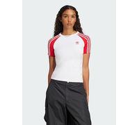 adidas Originals Adicolor 3-Stripes Raglan Slim Tee, White/Red, Size Xl, Women White/Red