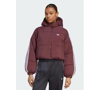 adidas Originals ADICOLOR CROPPED HOODED PUFFER JACKET, Dark Red, Size Xs, Women Dark Red