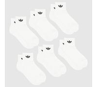 adidas Originals Ankle Socks 6 Pack in White & Black, Size: 4.5-5.5 UK 4.5-5.5