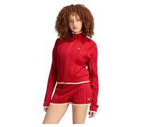 Adidas Originals Cable Knit Firebird Full Zip Sweatshirt Red M Woman