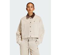 adidas Originals CANVAS TRACKTOP Jacket, Brown, Size M, Women Brown