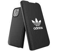 adidas Originals Compatible with iPhone 13 Mini Case, 5.4 inches, Drop Tested Cases, Shockproof Raised Edges, Premium Protective Booklet Cover, Black