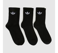 adidas Originals Crew Sock 3 Pk in Black & White, Size: 4.5-5.5 - Everyday Comfort Pack UK 6.5-8