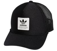 adidas Originals Dispatch Trucker 5-Panel High Crown Mesh-Back Adjustable Strapback Cap, Black/White, One Size