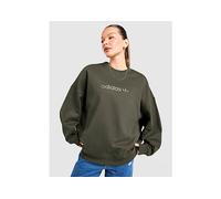 adidas Originals Essential Linear Oversized Crew Sweatshirt - Green - Womens M